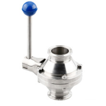 SS304/316L stainless steel manual butterfly type ball valve